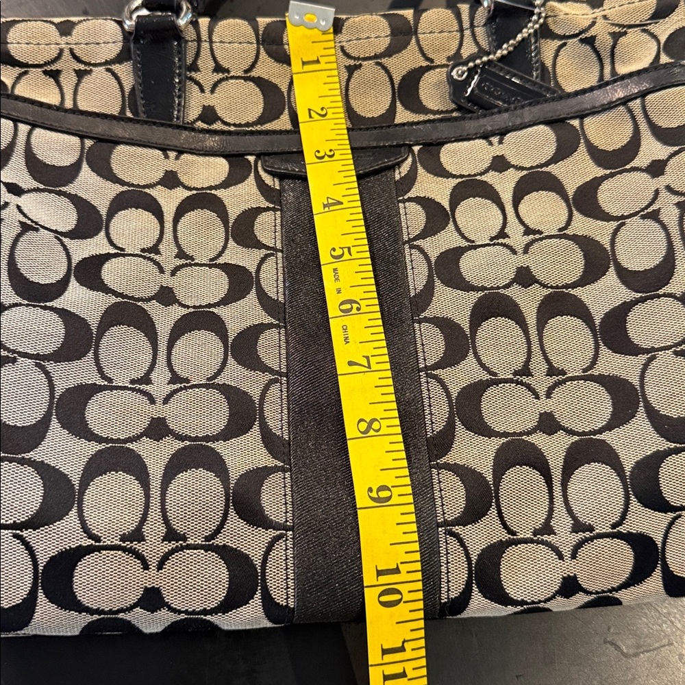 COACH VINTAGE Y2K MONOGRAM Black and GREY Signature SMALL Tote - Picture 14 of 14